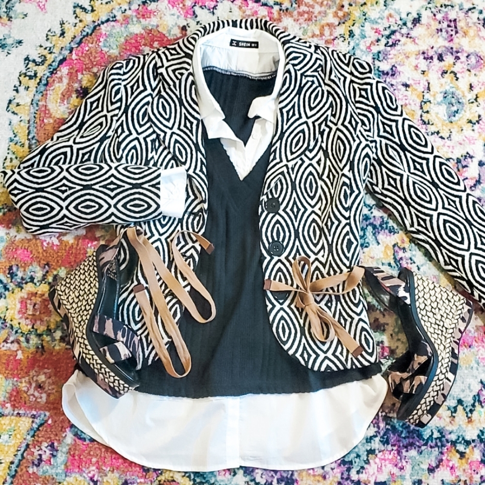 Shein Black and White Shirt Dress